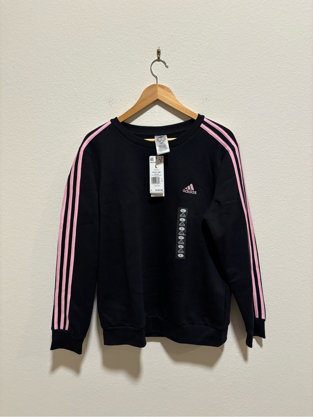 NWT Adidas Women’s Black and Pink Track Set - Sweatshirt & Joggers - Picture 3 of 9